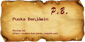 Puska Benjámin névjegykártya